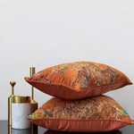 Vintage toucan jacquard throw pillow cover featuring intricate floral patterns and rich colors, perfect for home decor.