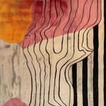 Vivid Shapes Hand Tufted Viscose Area Rug featuring an abstract design with flowing lines and vibrant colors, perfect for a contemporary living room or bedroom. This wool rug adds a modern flair to any space, making it an ideal choice for those seeking stylish area rugs for living room or bedroom settings.