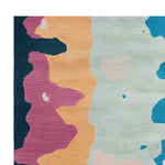 Vivid Wave Drift Hand Tufted Area Rug showcasing a contemporary abstract design with vibrant colors like pink, orange, and blue. This wool rug is perfect for adding a splash of color to area rugs for living room settings.