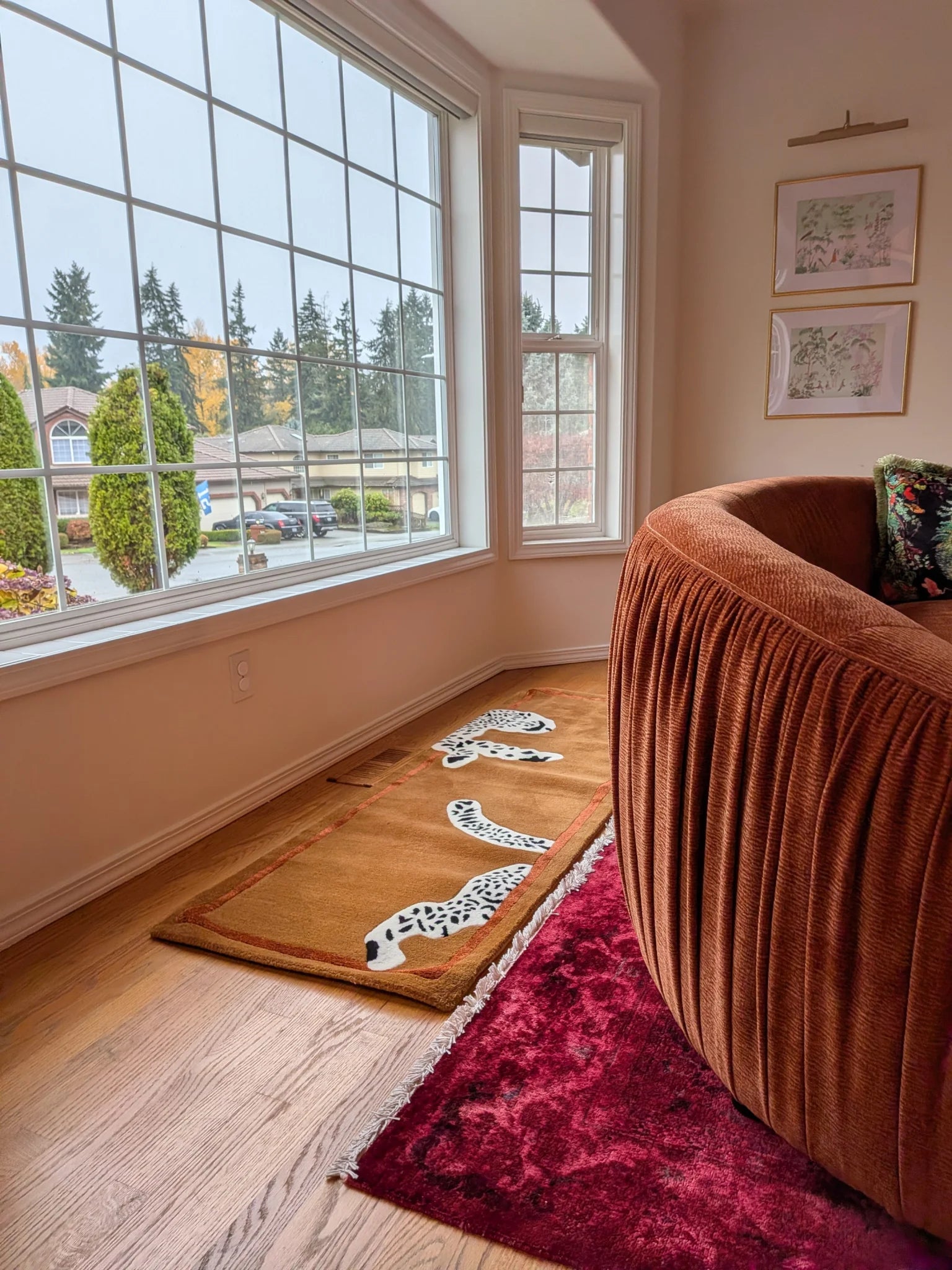 Walking Leopard on Silk Road Hand Tufted Runner Rug - Brown 2' x 6' - MAIA HOMES