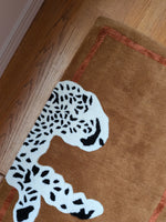 Walking Leopard on Silk Road Hand Tufted Runner Rug - Brown 2' x 6' - MAIA HOMES