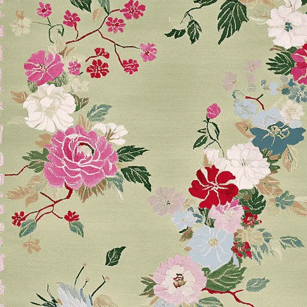 Vibrant Wandering Blooms Hand Tufted Area Rug featuring a stunning floral pattern. This wool rug is perfect for adding a touch of elegance to living room spaces. Ideal for those seeking stylish living room area rugs.