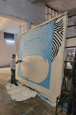 Water Earth and Sun Hand Tufted Wool Rug - Dark Blue - MAIA HOMES