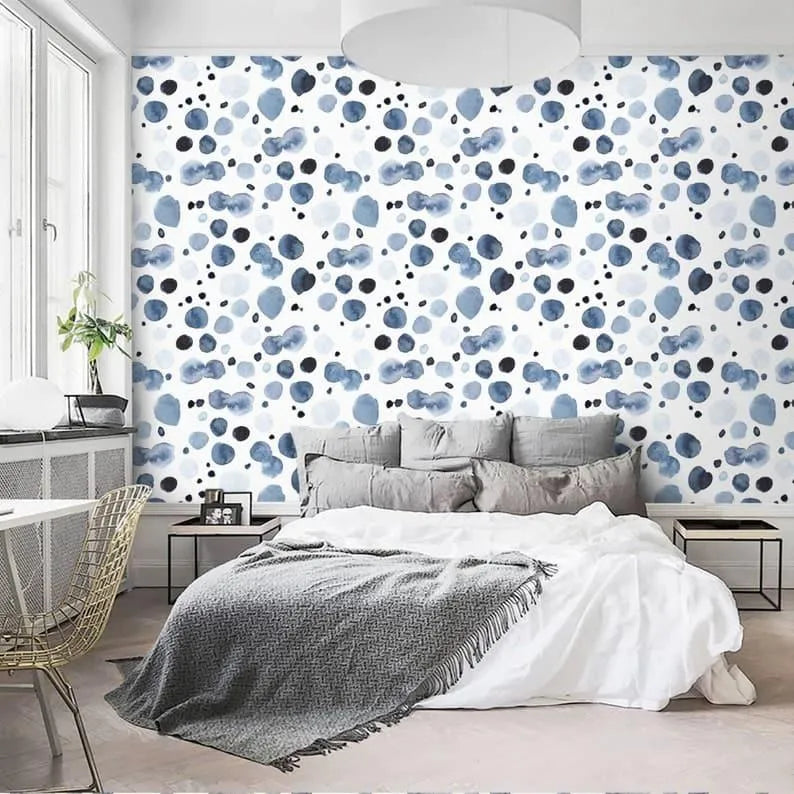 Watercolor Blue and White Abstract Wallpaper