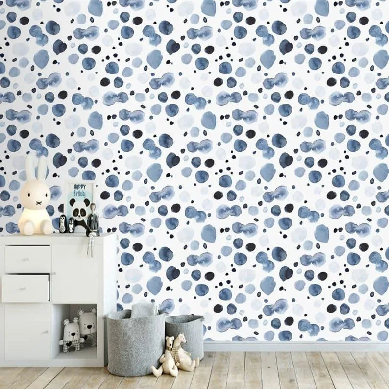 Watercolor Blue and White Abstract Wallpaper