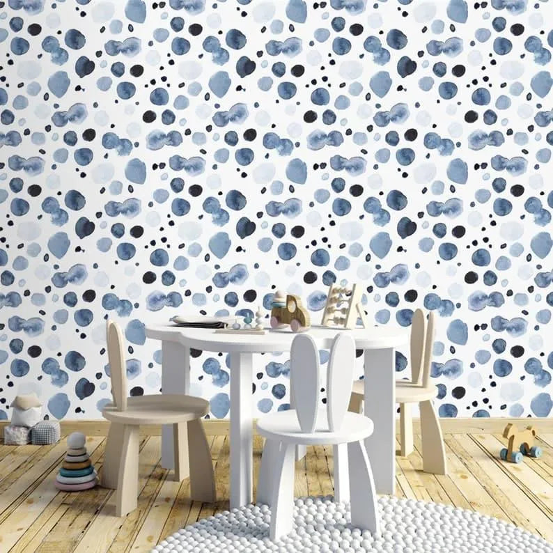 Watercolor Blue and White Abstract Wallpaper