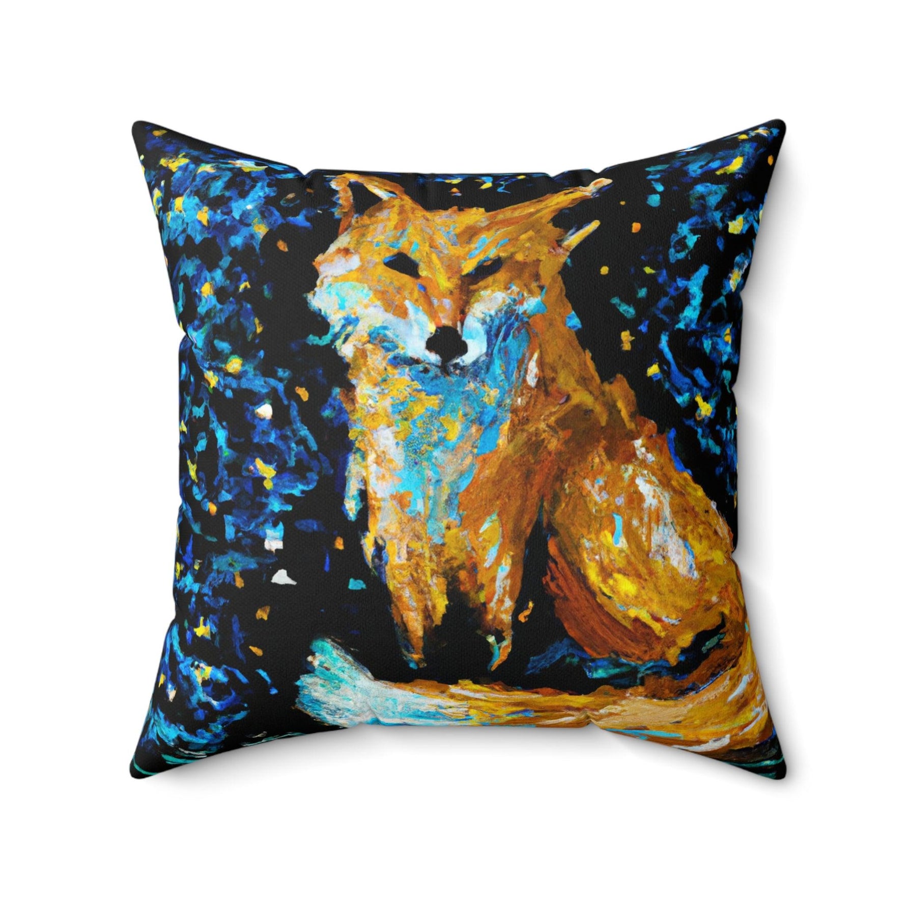 Watercolor Foxy Portrait Printed Throw Pillow