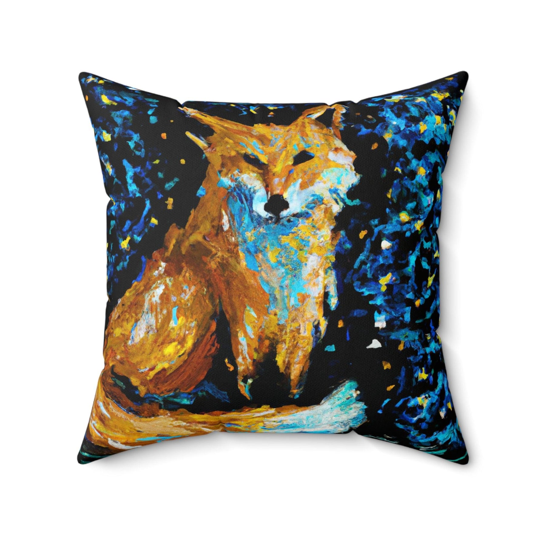 Watercolor Foxy Portrait Printed Throw Pillow