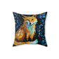 Watercolor Foxy Portrait Printed Throw Pillow - MAIA HOMES