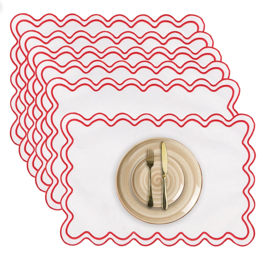 Wavy Embroidered Placemats