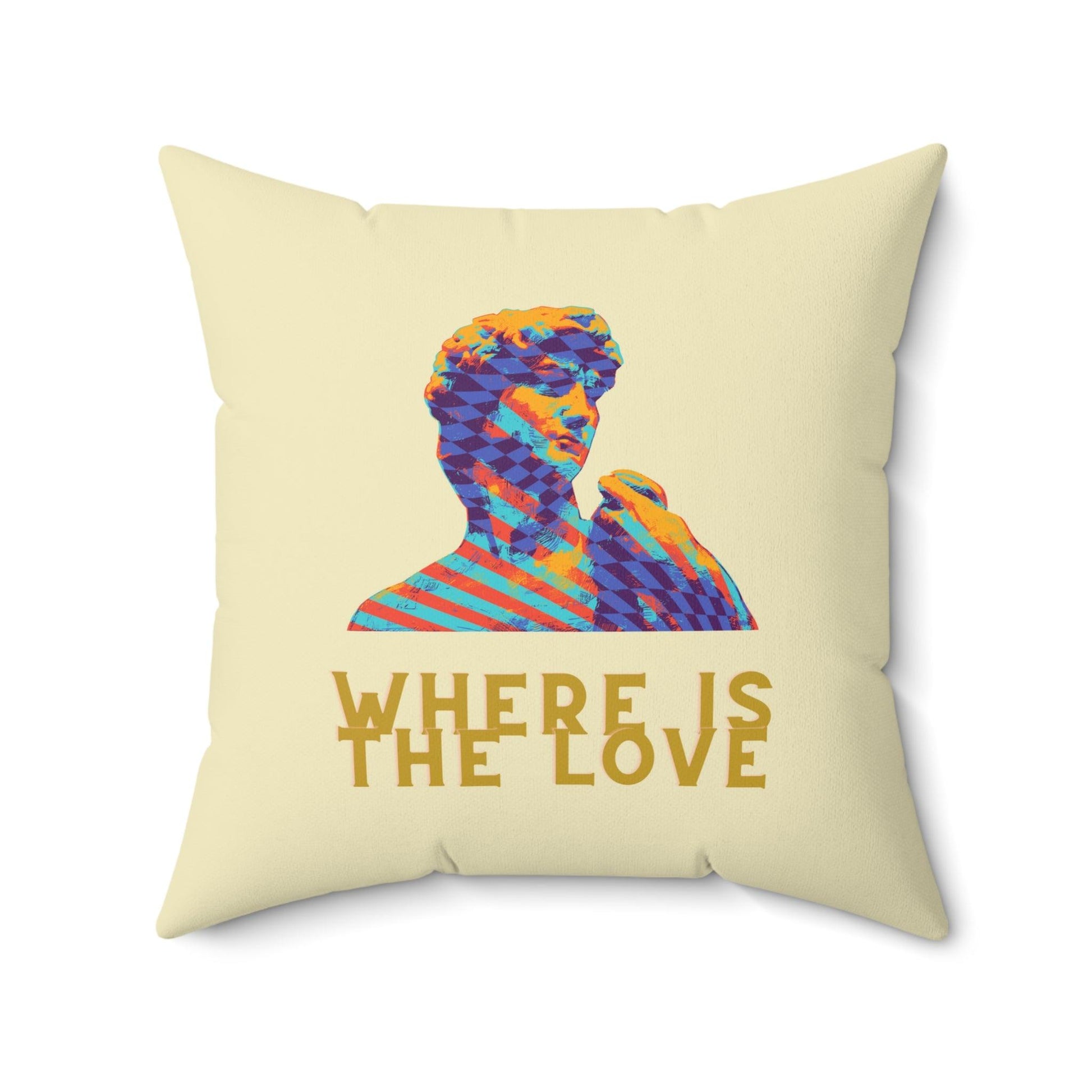 Where is the Love? David Bust Printed Throw Pillow - MAIA HOMES
