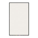 Plain white cotton kitchen towel flatlay with dark border and faint floral art at bottom — blank panel for Whimsical Elegance Artistic Mouse Cotton Kitchen Towel