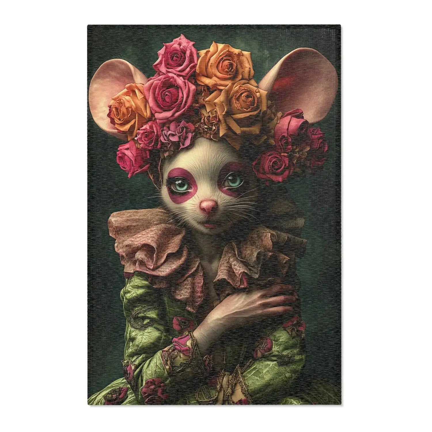 Whimsical Floral Mouse Accent Rug