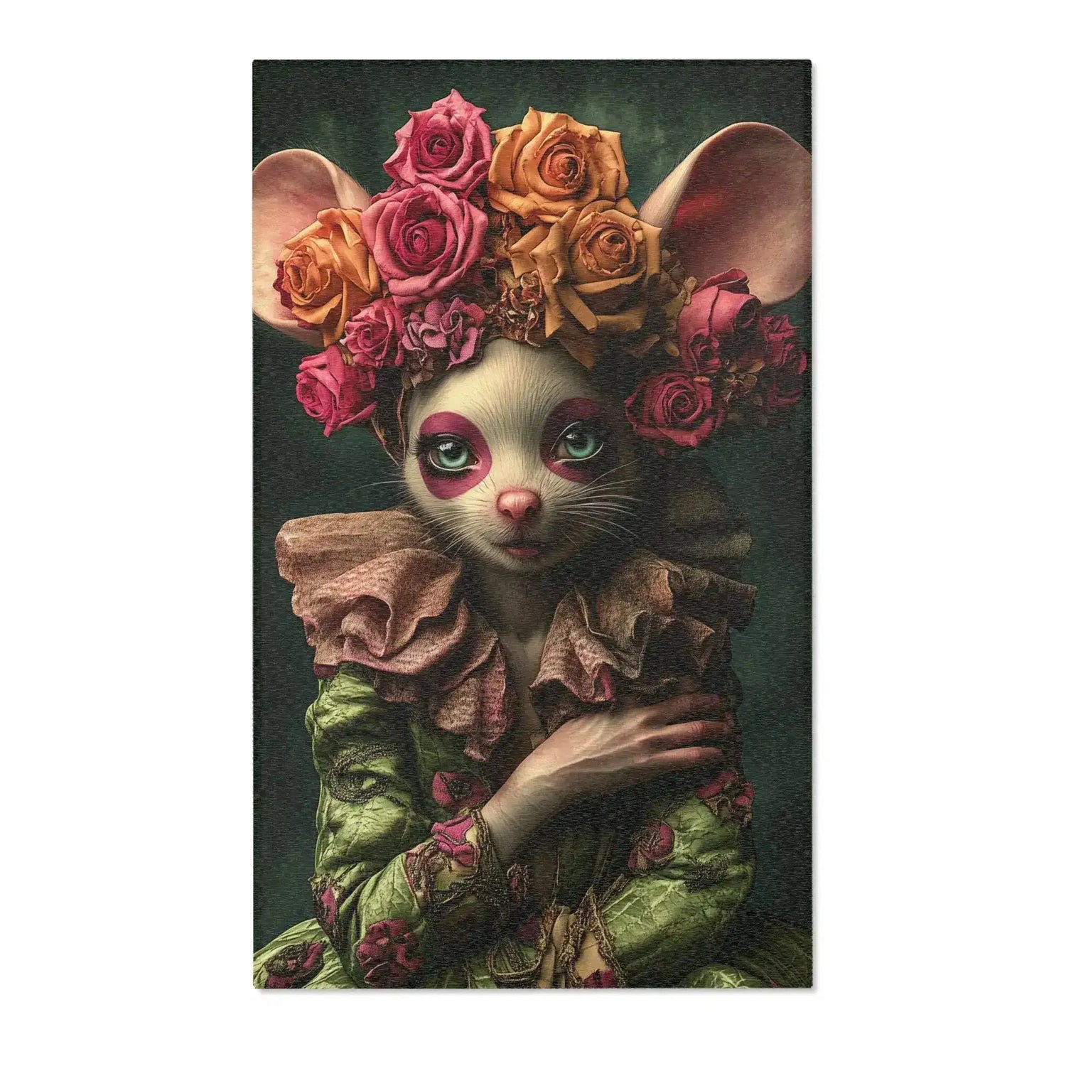 Whimsical Floral Mouse Accent Rug