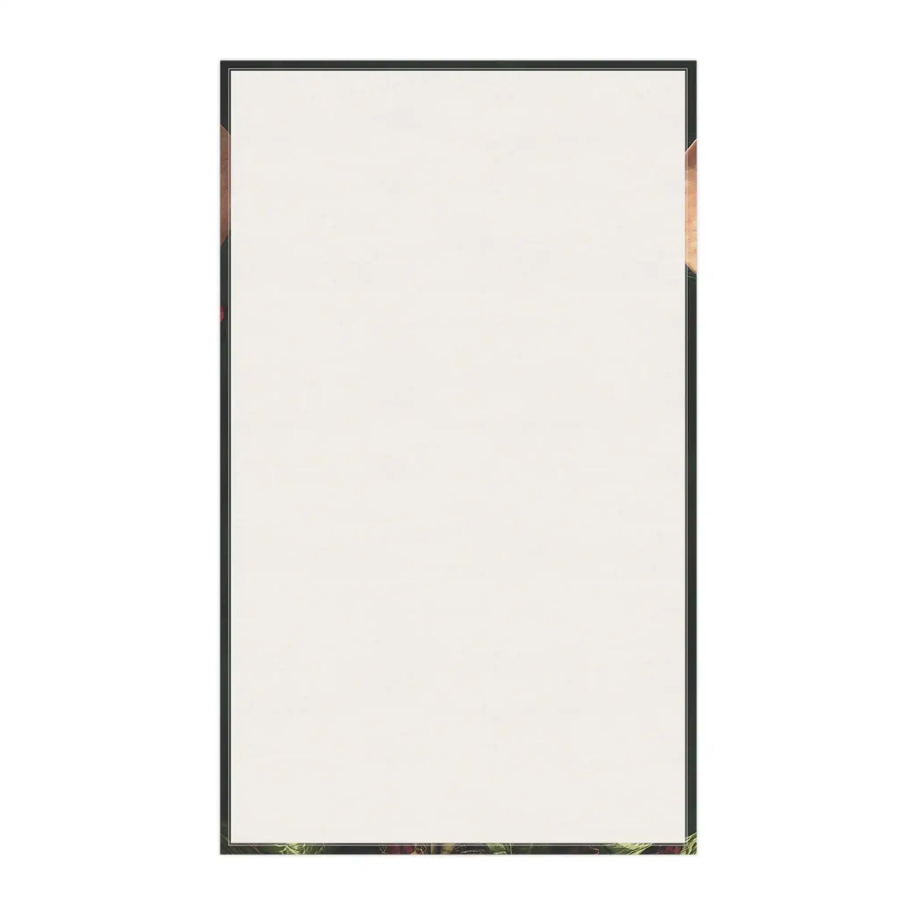 Whimsical Floral Mouse Cotton Kitchen Towel reverse side — plain white cotton body with corner glimpses of floral design, clean blank panel