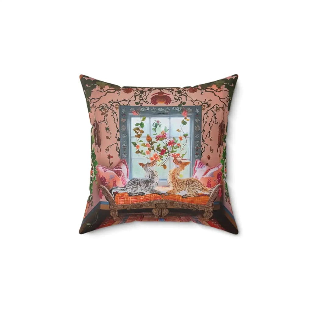Whimsy Garden Lounge Throw Pillow