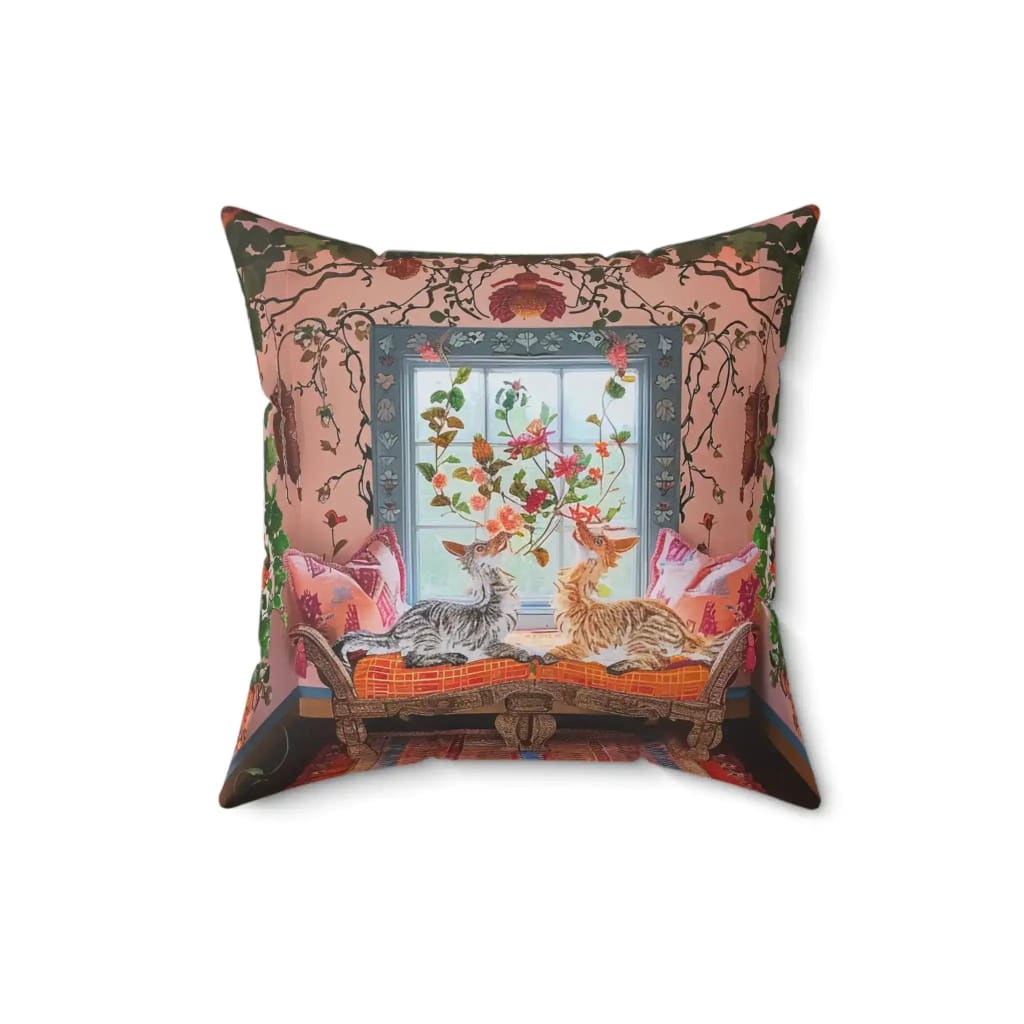 Whimsy Garden Lounge Throw Pillow