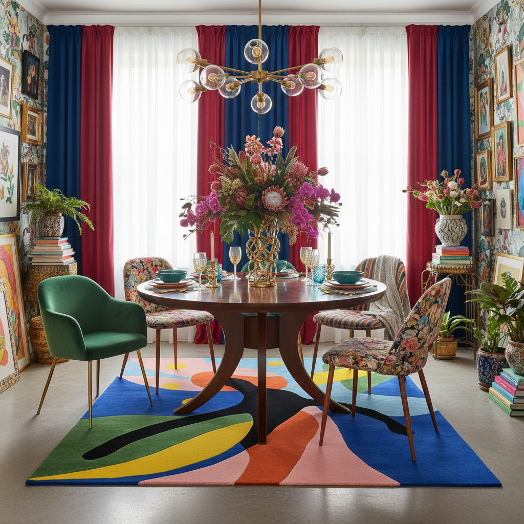 Whimsy Motion Patch Hand Tufted Rug