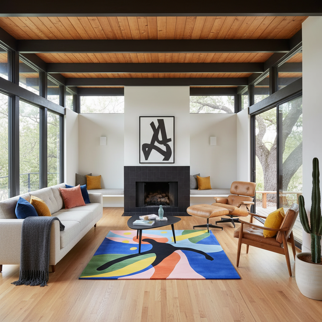 Whimsy Motion Patch Hand Tufted Rug
