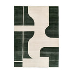 The Whispering Sands Glow Knotted Wool Rug is a stunning area rug ideal for contemporary living rooms. This large living room rug features a bold geometric design in contrasting dark and light shades, crafted from high-quality wool. Perfect for adding a modern touch to your home décor.