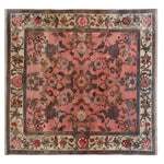 A beautifully crafted area rug featuring intricate floral patterns in rich colors, perfect for enhancing living room spaces. This knotted wool rug, known as 'Whispers of Antiquity', showcases a harmonious blend of traditional design elements, making it an ideal floral rug choice for those seeking a touch of elegance in their living room area rugs.