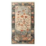 A beautifully crafted area rug featuring a delicate floral design on a soft background, perfect for enhancing any living room space. The 'Whispers of the Dawn Knotted Wool Rug' is an 8x10 masterpiece, ideal as a centerpiece for living room rugs. This floral rug combines elegance and warmth, making it a top choice for those seeking stylish rugs for their living room decor.