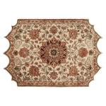 Beautifully designed Persian area rug, showcasing a hand-tufted floral pattern with intricate details in warm earth tones. This wool rug captures a vintage charm, perfect for adding elegance to any living room. Ideal as an 8x10 centerpiece, this rug is a timeless addition to your area rugs collection for the living room.