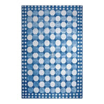 This elegant white and blue cotton area rug features a classic geometric pattern, perfect for adding a touch of boho style to your living room. Ideal for spaces that need an 8x10 size rug, this dhurrie rug blends seamlessly with various decor styles, making it a versatile choice for those looking to enhance their living room with a comfortable and stylish rug.