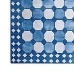 White and Blue Classic Dhurrie Cotton Rug