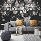 White and Blush Flowers and Butterflies on Dark Floral Wallpaper Mural White and Blush Flowers and Butterflies on Dark Floral Wallpaper Mural 