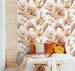 White and Brown Palm Leaves Floral Wallpaper - MAIA HOMES