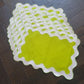White and Green 100% Linen Scallop Placemats - Set of 4 - MAIA HOMES