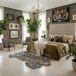 White Authentic Tibetan Tiger Hand Tufted Wool Rug