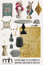 Elegant white bloom hand tufted viscose area rug in golden, featuring a vintage-inspired design. Perfect for large living rooms, this wool rug adds a touch of luxury and sophistication to any living room area.