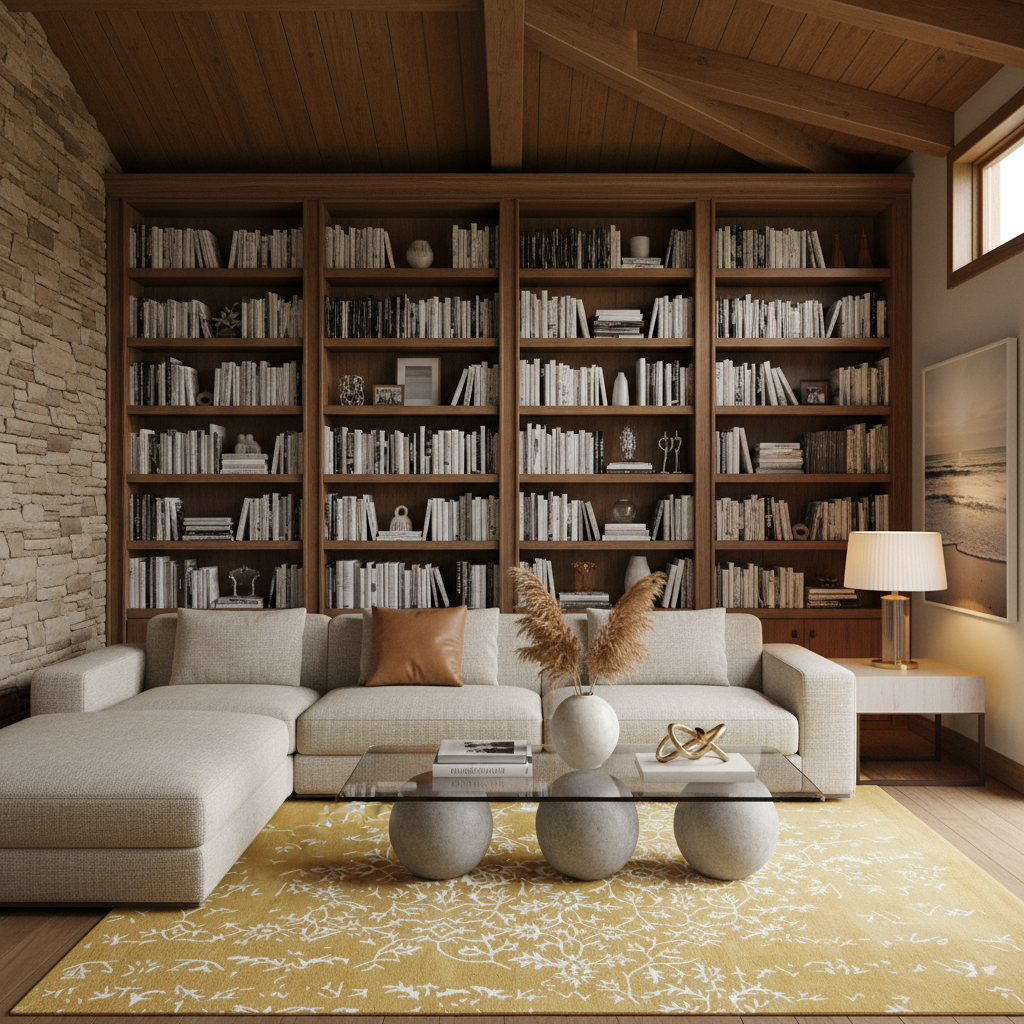 White Bloom Elegant Hand Tufted Viscose Rug - Golden