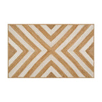 A stylish area rug featuring a white chevron pattern made from natural jute fibers. Perfect for enhancing the decor of living rooms, dining rooms, or bedrooms, this jute rug adds a touch of elegance and warmth to any space.