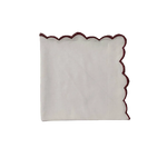 White Cotton Napkins with Embroidered Trim