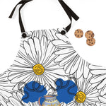 White Daisy Ladies Blue Apron