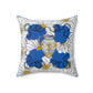 White Daisy Ladies in Blue Polyester Square Throw Pillow - MAIA HOMES
