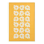 White Flowers Yellow Printed Area Rugs 24" × 36"