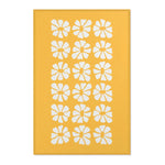 White Flowers Yellow Printed Area Rugs 24" × 36"