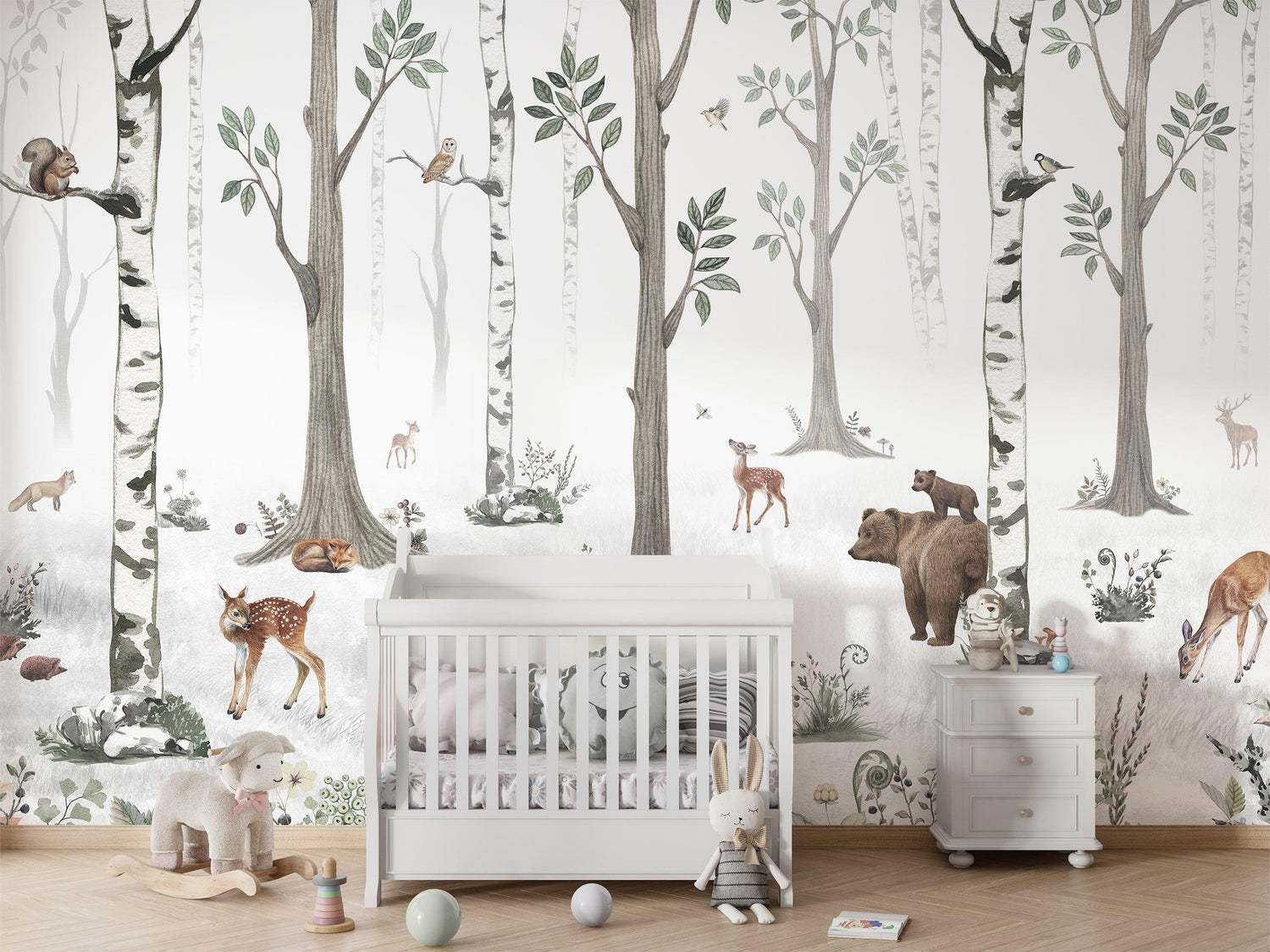 White Forest Wallpaper Mural