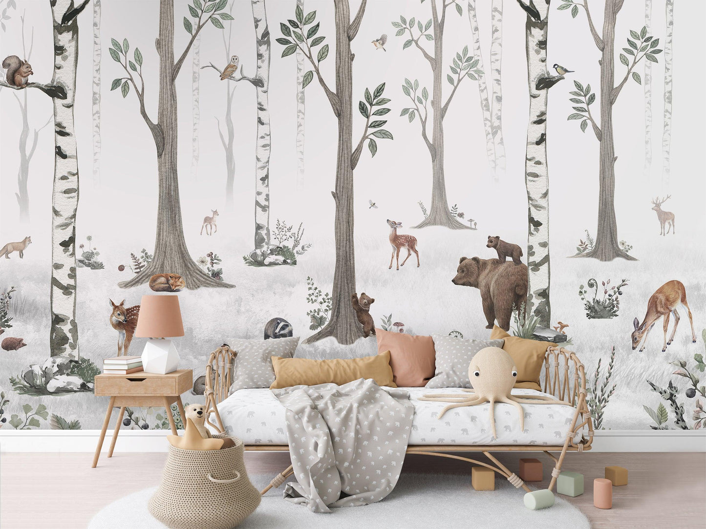 White Forest Wallpaper Mural - MAIA HOMES