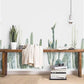 White Watercolor Cactus Wallpaper Mural