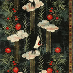 A luxurious area rug featuring a hand-tufted design with white wings and crimson petals against a dark background. This wool rug displays intricate floral patterns and soaring birds, making it an elegant choice for living room and dining room spaces. Perfect for adding a touch of sophistication to formal dining room settings or a cozy bedroom atmosphere.