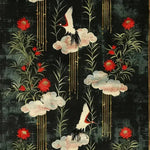 This hand tufted area rug features a striking design with white wings and crimson petals set against a dark background. Perfect for adding elegance to living rooms or dining rooms, this wool rug showcases intricate floral patterns, making it ideal for formal dining room settings or a cozy bedroom atmosphere.