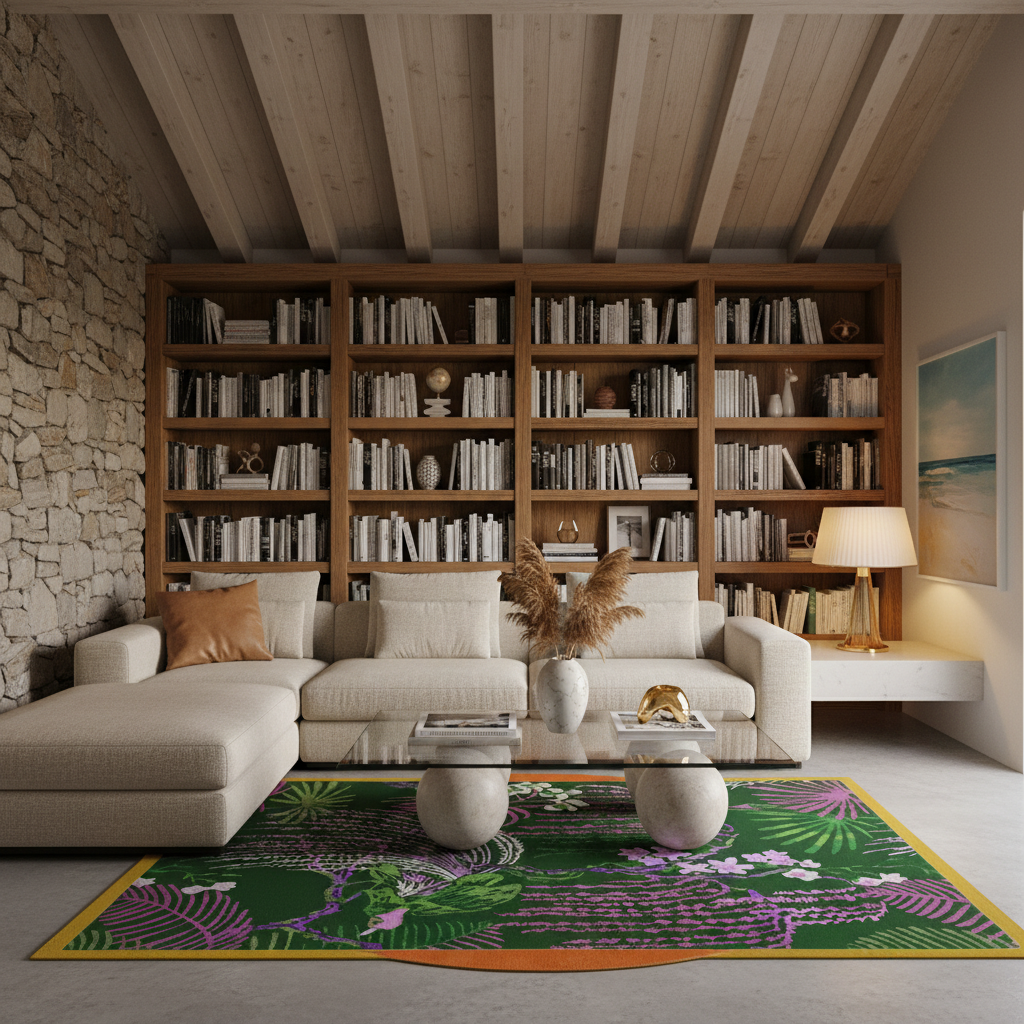 Wild Bloom Elegant Hand Tufted Wool Rug