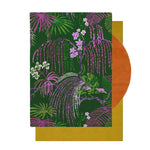 Close-up of a cross-stitched floral pattern rug