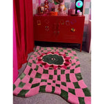 Wild Flower Wavy Checker Hand Tufted Wool Rug - MAIA HOMES