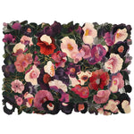 A vibrant area rug featuring a lush floral design in rich hues of red, pink, purple, and green. This hand-tufted wool rug adds a splash of color and elegance, perfect for enhancing the decor of any living room space.